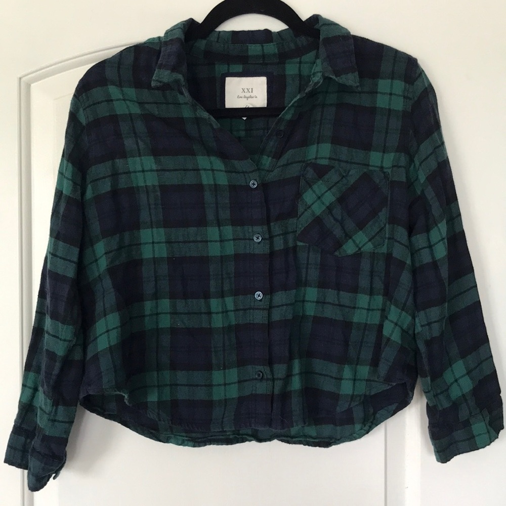 forever 21 cropped flannel